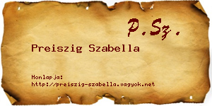 Preiszig Szabella névjegykártya